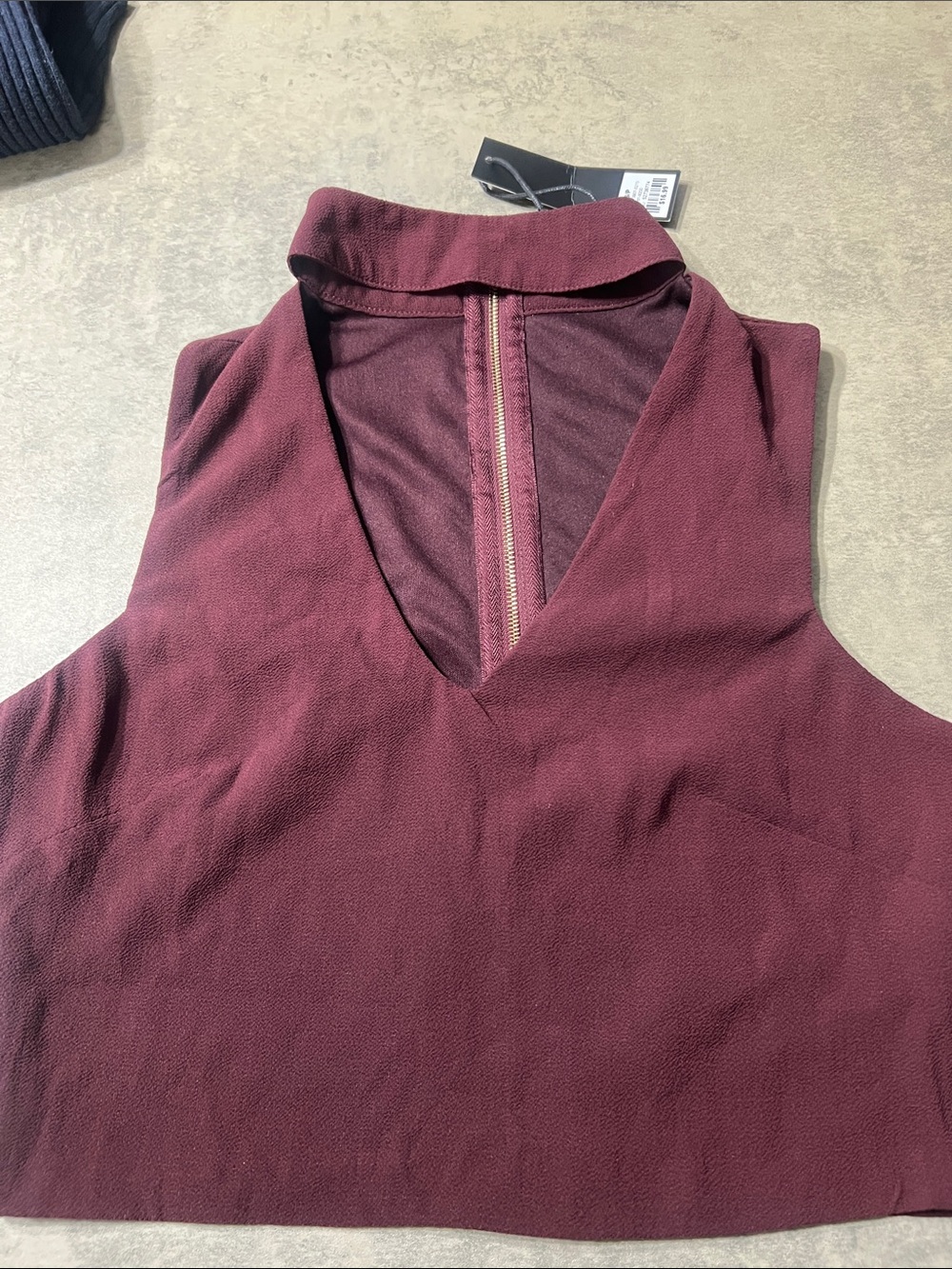 Urban Planet Women's Burgundy Zip-Back Crop Top